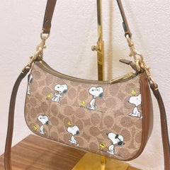Coach x Peanuts Teri Shoulder Bag in Signature Canvas with Snoopy Print