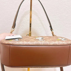 Coach x Peanuts Teri Shoulder Bag in Signature Canvas with Snoopy Print