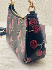 Coach Teri Shoulder Bag with Cherry Print (Black / Navy Multi