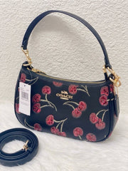 Coach Teri Shoulder Bag with Cherry Print (Black / Navy Multi