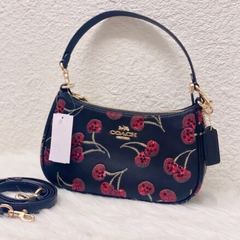 Coach Teri Shoulder Bag with Cherry Print (Black / Navy Multi