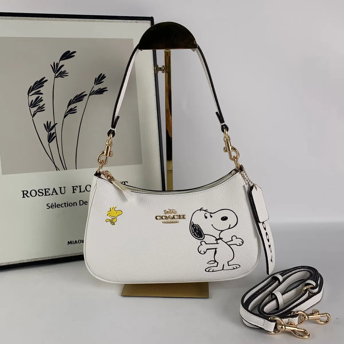 Coach CBJ76 Peanuts Leather Teri Shoulder Bag With Snoopy Crossbody Purse