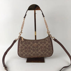 Coach Teri Shoulder Bag in Signature Canvas (Brown / Black - Style Code: CV933)