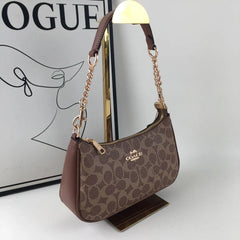 Coach Teri Shoulder Bag in Signature Canvas (Brown / Black - Style Code: CV933)